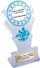 Clear / Blue 8" Star Torch Stand Trophy