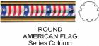 Round American Flag Trophy Column Full 45" stick US Made