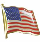 3/4" USA American Flag Pin with Clutch Back