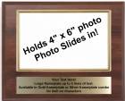 7" x 9" Cherry Finish Plaque with Gold 4" x 6" Photo Holder