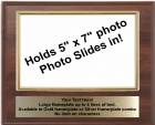 8" x 10" Cherry Finish Plaque with Gold 5" x 7" Photo Holder