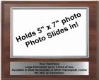 8" x 10" Cherry Finish Plaque with Silver 5" x 7" Photo Holder