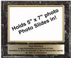 8" x 10" Black Marble Finish Plaque with Gold 5" x 7" Photo Holder