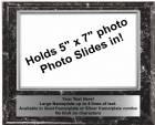 8" x 10" Black Marble Finish Plaque with Silver 5" x 7" Photo Holder