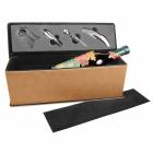 Light Brown Leatherette Single Wine Box with Tools