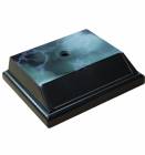 3 5/8" x 4 3/8" Weighted Plastic Trophy Base Black Marble Finish