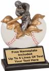 5 1/4" Male Baseball Explosion Trophy Hand Painted Resin