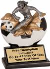 5 1/4" Female Soccer Explosion Trophy Hand Painted Resin